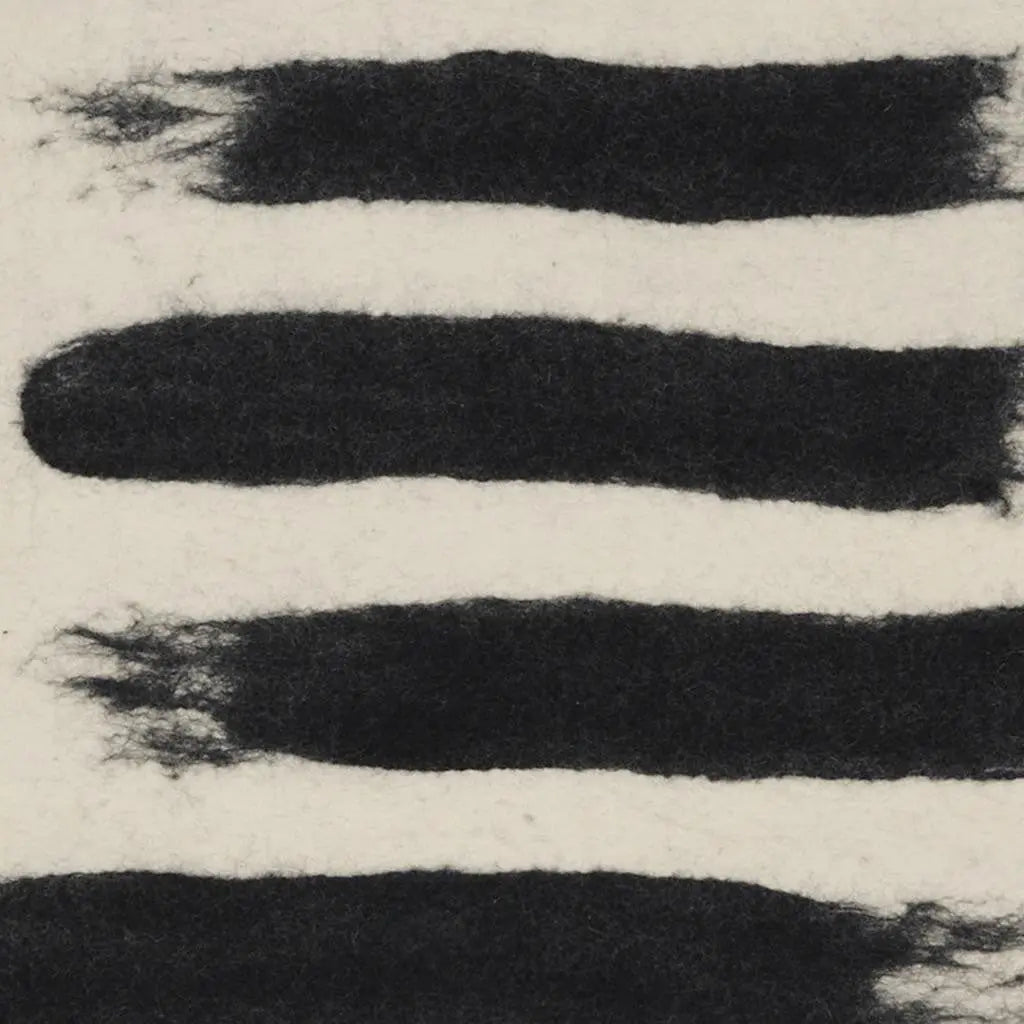 Rollins Small Cream w And Black Stripes Wool Framed Art Brown Framed Wall Art Homeroots Home Decor