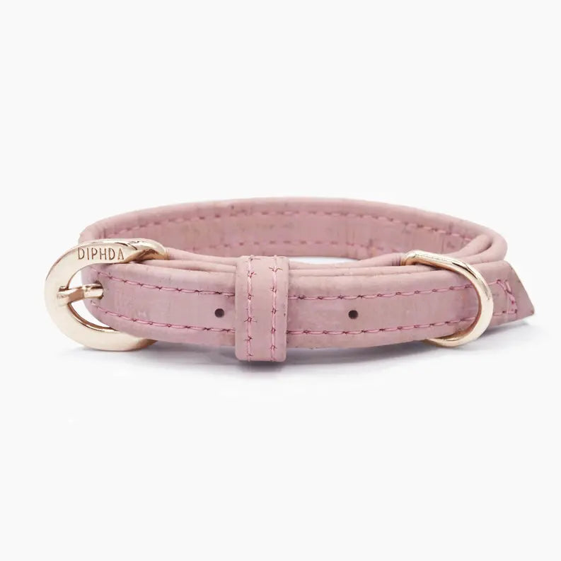 Rose Pink Cork Leather Collar DIPHDA