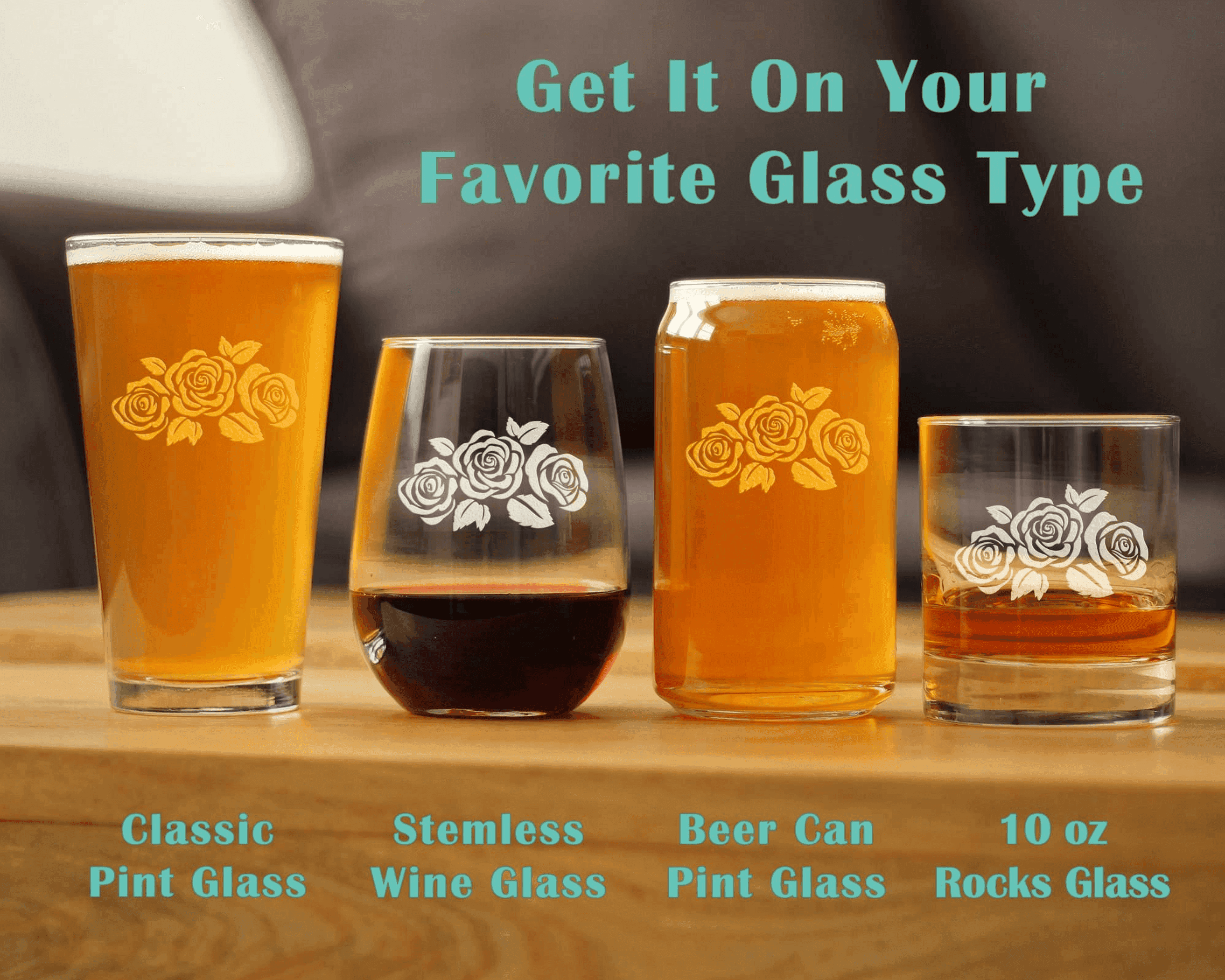 Roses Beer Can Pint Glass - Floral Gifts and Decor Bevvee