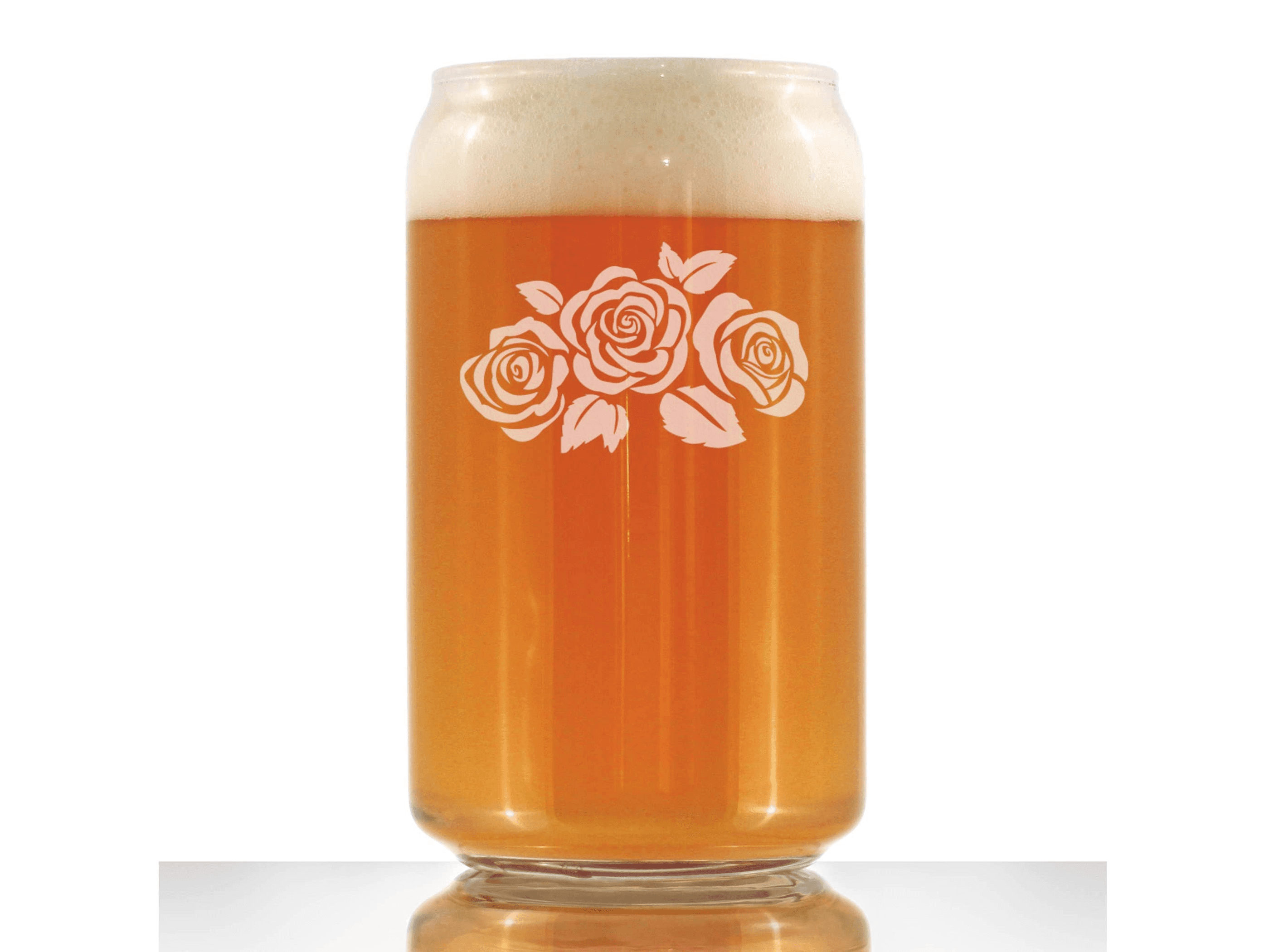 Roses Beer Can Pint Glass - Floral Gifts and Decor Bevvee