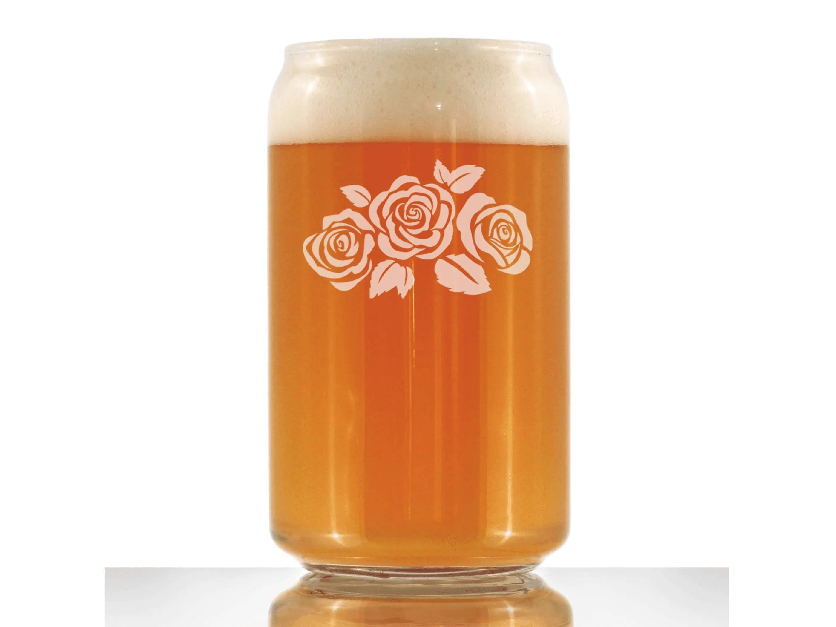 Roses Beer Can Pint Glass - Floral Gifts and Decor Bevvee