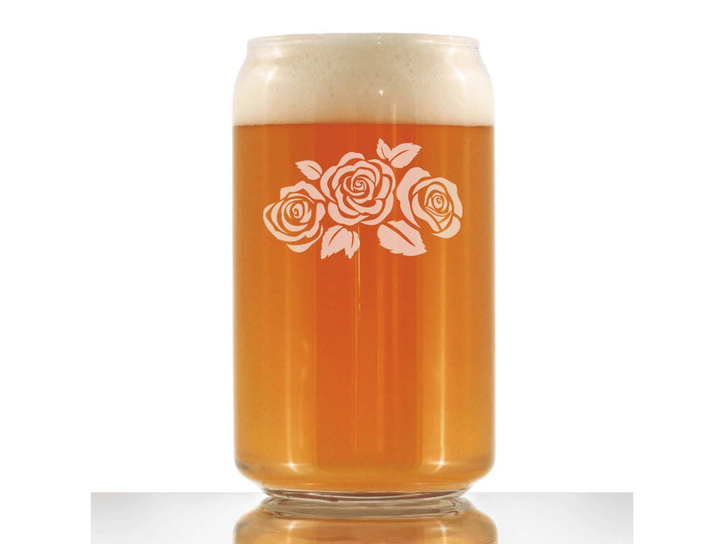 Roses Beer Can Pint Glass - Floral Gifts and Decor Bevvee