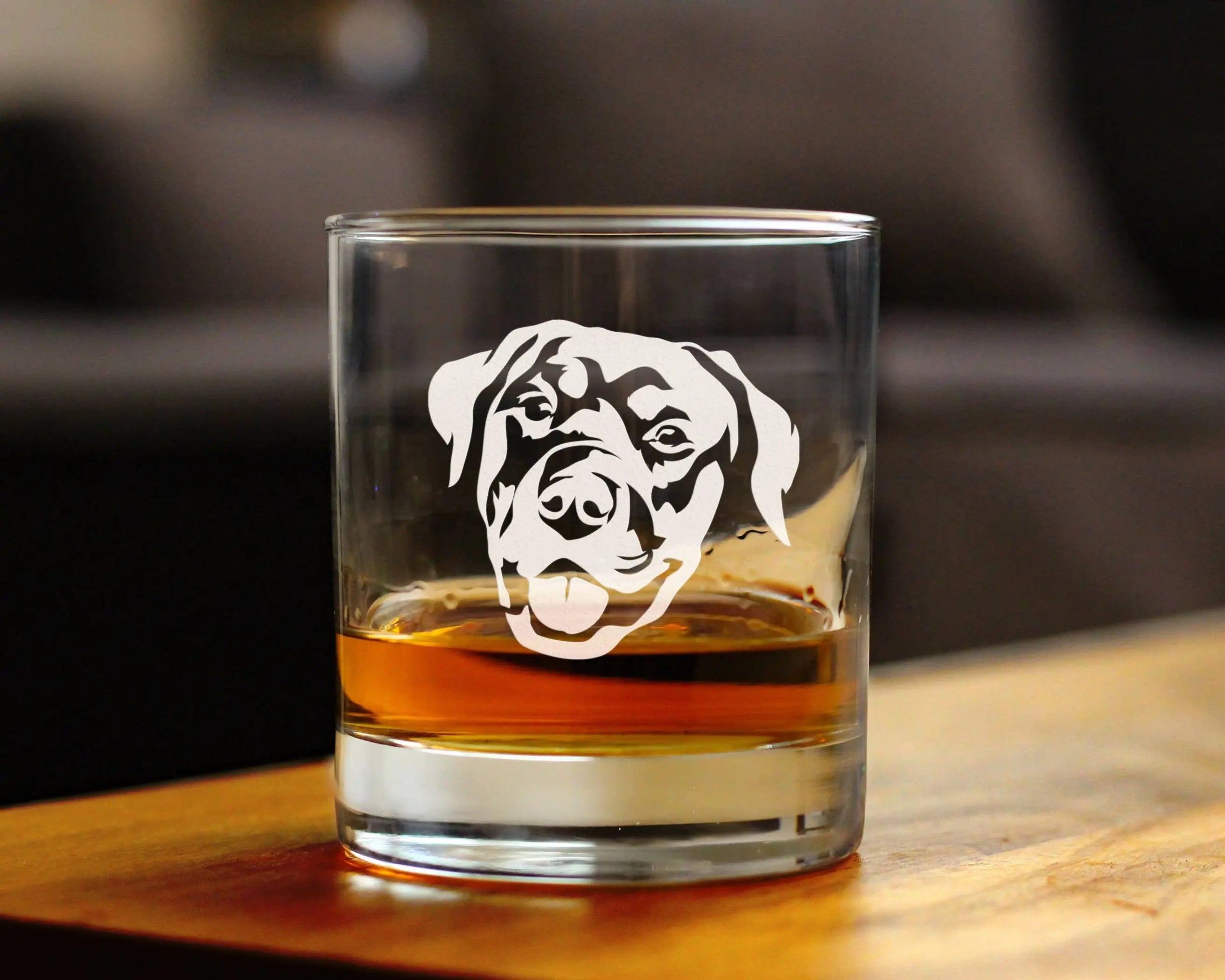 Rottweiler Whiskey Rocks Glass - Dog Gifts Bevvee