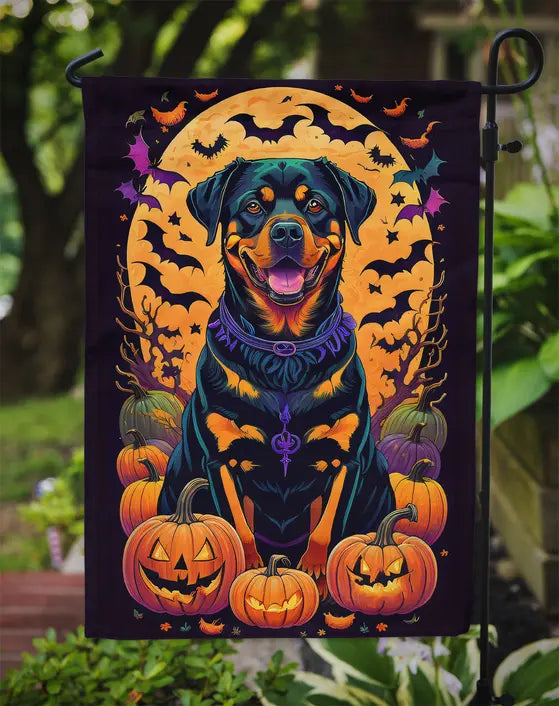 Rottweiler Witchy Halloween Garden Flag Caroline's Treasures