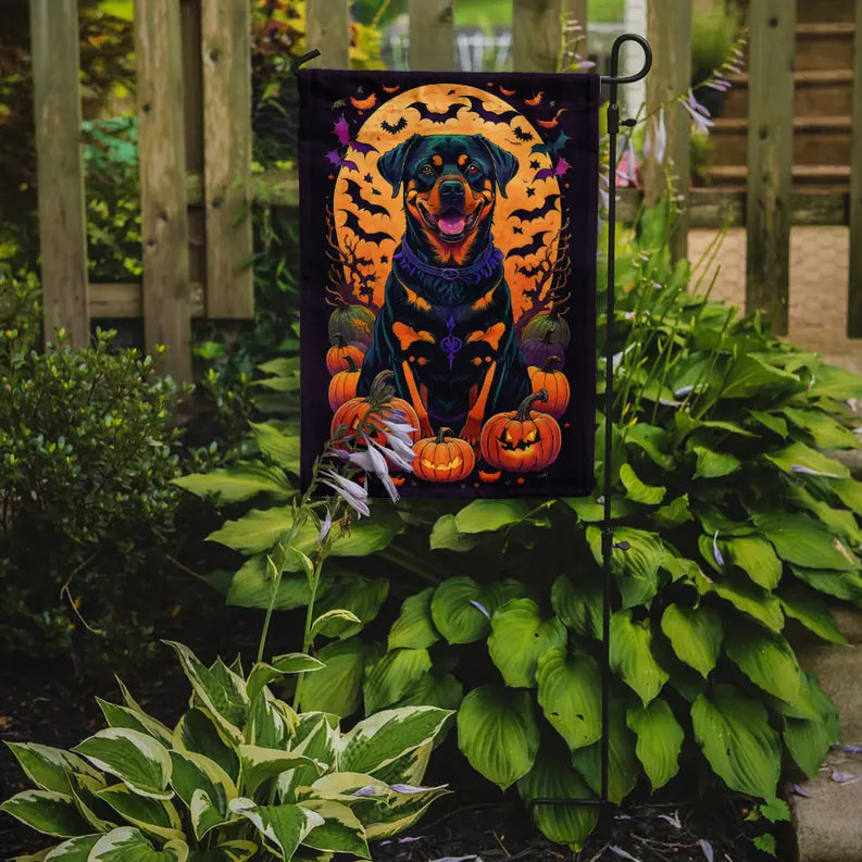 Rottweiler Witchy Halloween Garden Flag Caroline's Treasures