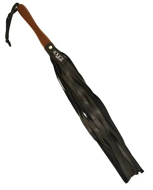 Rouge Leather Flogger W/wooden Handle - Black Rouge Group Ltd