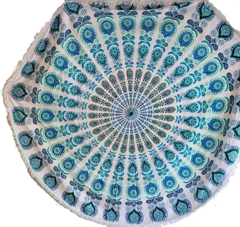 Round Mandala Tapestry Wild Lotus