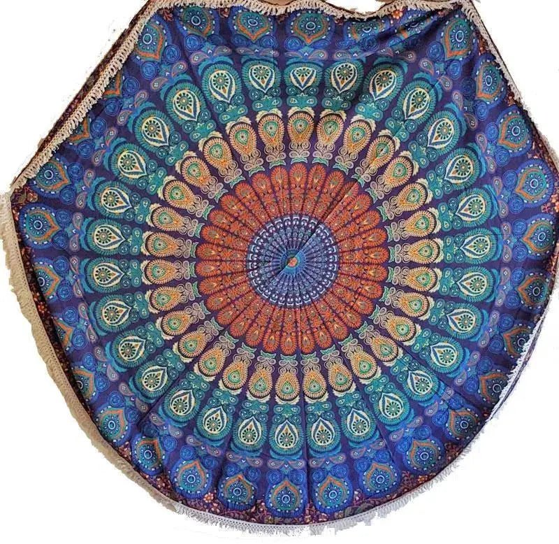Round Mandala Tapestry Wild Lotus