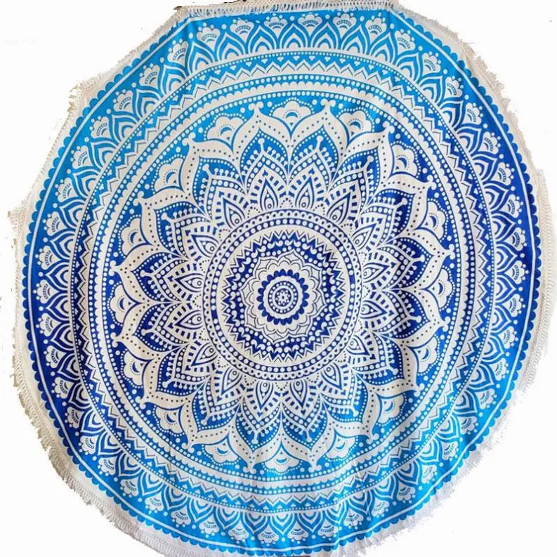 Round Mandala Tapestry Wild Lotus
