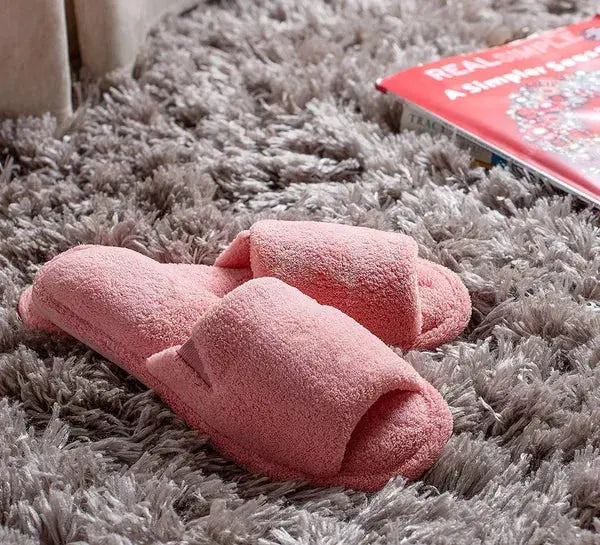Roxoni Ultra Soft Spa Slippers for Women Cozy, Fuzzy Terry Bathroom, House and Shower Shoes Roxoni