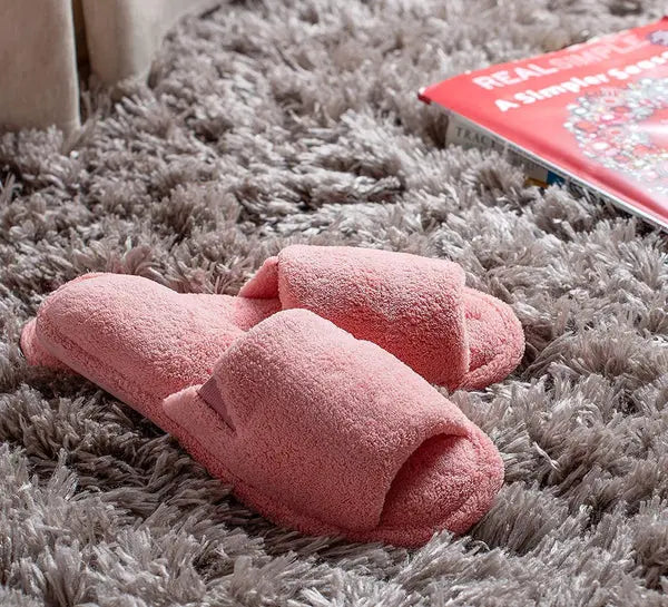 Roxoni Ultra Soft Spa Slippers for Women Cozy, Fuzzy Terry Bathroom, House and Shower Shoes Roxoni