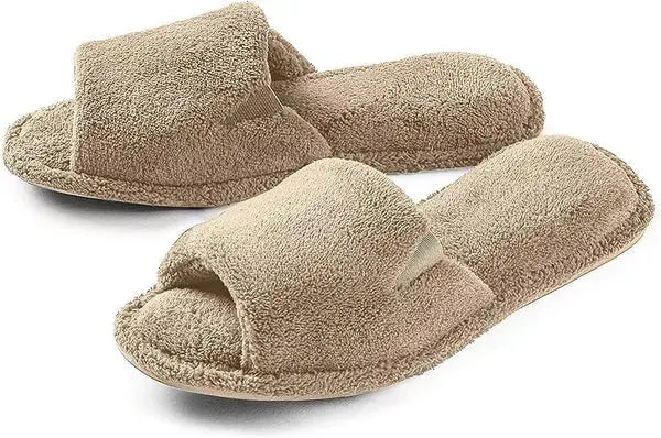 Roxoni Ultra Soft Spa Slippers for Women Cozy, Fuzzy Terry Bathroom, House and Shower Shoes Roxoni