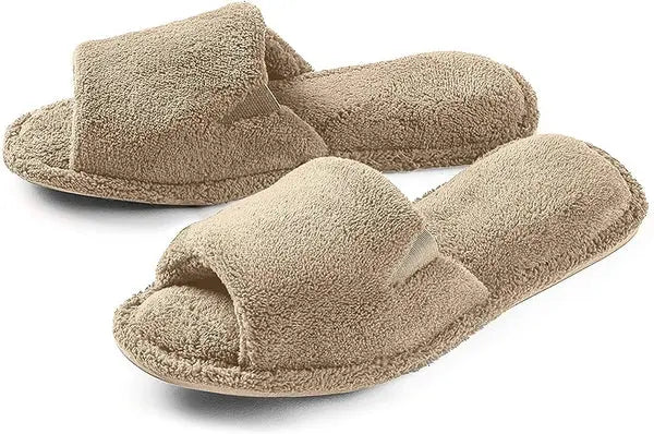 Roxoni Ultra Soft Spa Slippers for Women Cozy, Fuzzy Terry Bathroom, House and Shower Shoes Roxoni