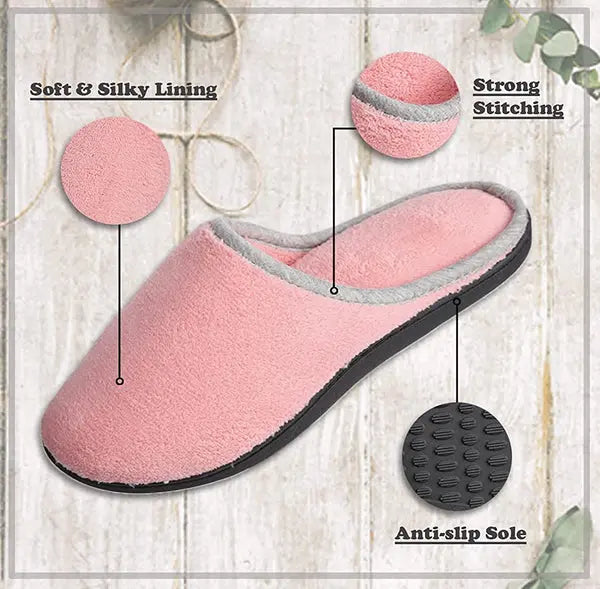 Roxoni Women's Clog Slippers Microterry Memory Foam Comfy Footbed Roxoni