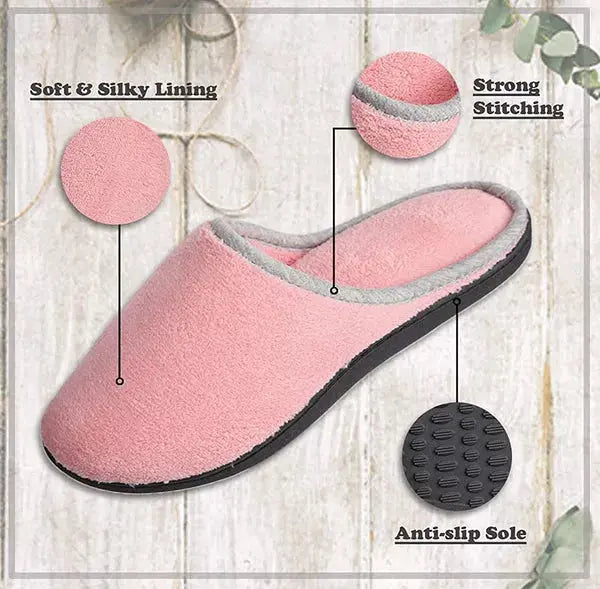 Roxoni Women's Clog Slippers Microterry Memory Foam Comfy Footbed Roxoni