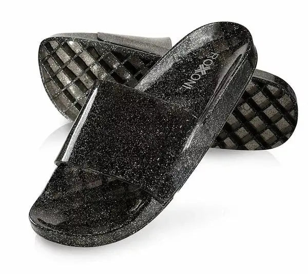 Roxoni Women's Summer Flip Flop Open Toe Jelly Glitter Slide Sandal Slippers Roxoni