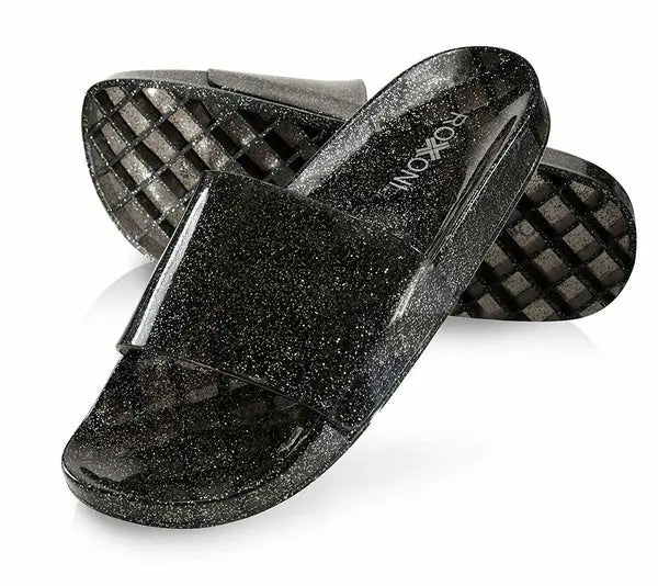 Roxoni Women's Summer Flip Flop Open Toe Jelly Glitter Slide Sandal Slippers Roxoni