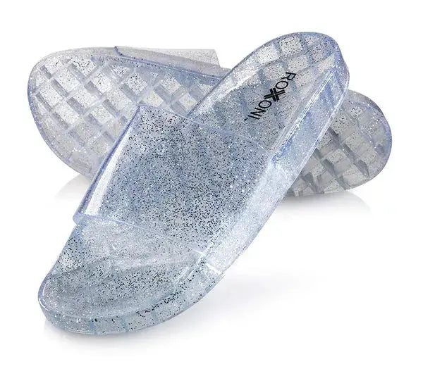 Roxoni Women's Summer Flip Flop Open Toe Jelly Glitter Slide Sandal Slippers Roxoni