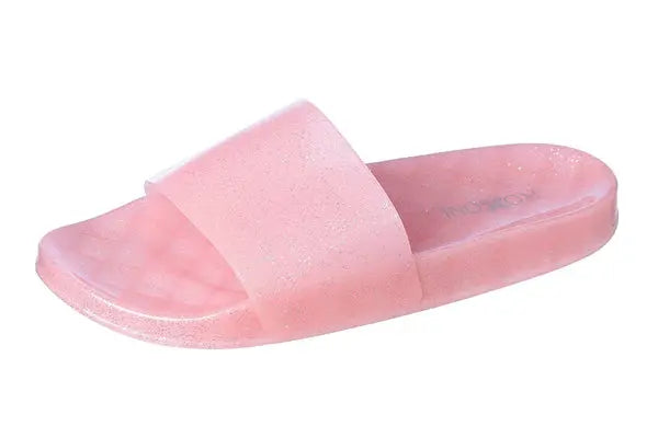 Roxoni Women's Summer Flip Flop Open Toe Jelly Glitter Slide Sandal Slippers Roxoni