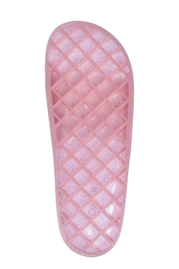 Roxoni Women's Summer Flip Flop Open Toe Jelly Glitter Slide Sandal Slippers Roxoni