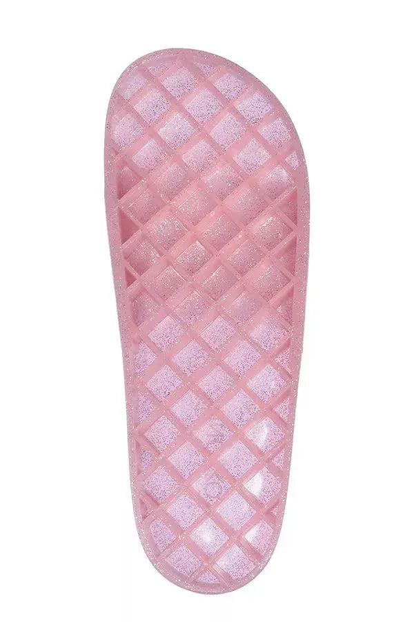 Roxoni Women's Summer Flip Flop Open Toe Jelly Glitter Slide Sandal Slippers Roxoni