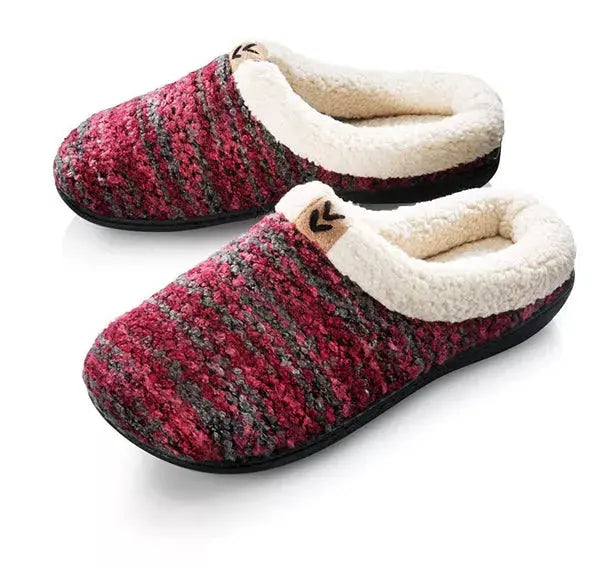 Roxoni Womens Knitted Fleece Lined Clog Slippers Warm House Shoe Roxoni
