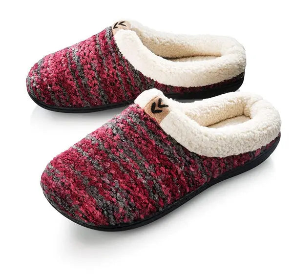 Roxoni Womens Knitted Fleece Lined Clog Slippers Warm House Shoe Roxoni
