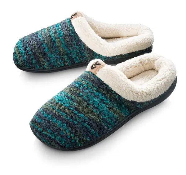 Roxoni Womens Knitted Fleece Lined Clog Slippers Warm House Shoe Roxoni