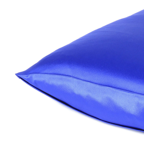 Royal Blue Dreamy Set Of 2 Silky Satin Standard Pillowcases Homeroots Bed & Bath