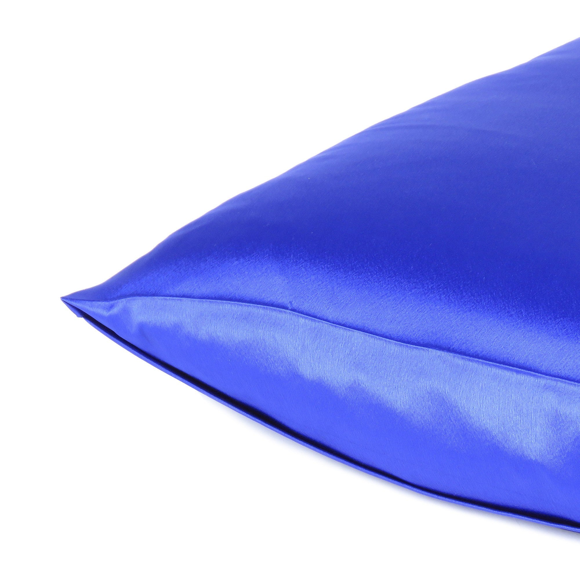 Royal Blue Dreamy Set Of 2 Silky Satin Standard Pillowcases Homeroots Bed & Bath