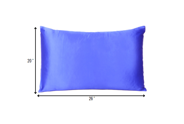 Royal Blue Dreamy Set Of 2 Silky Satin Standard Pillowcases Homeroots Bed & Bath