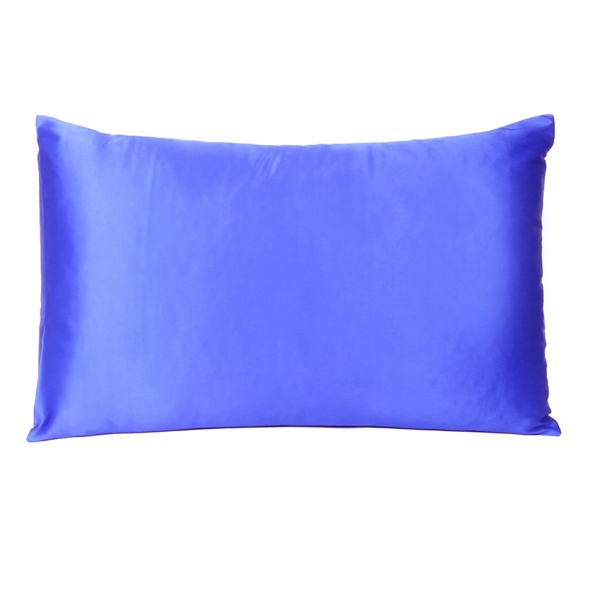 Royal Blue Dreamy Set Of 2 Silky Satin Standard Pillowcases Homeroots Bed & Bath
