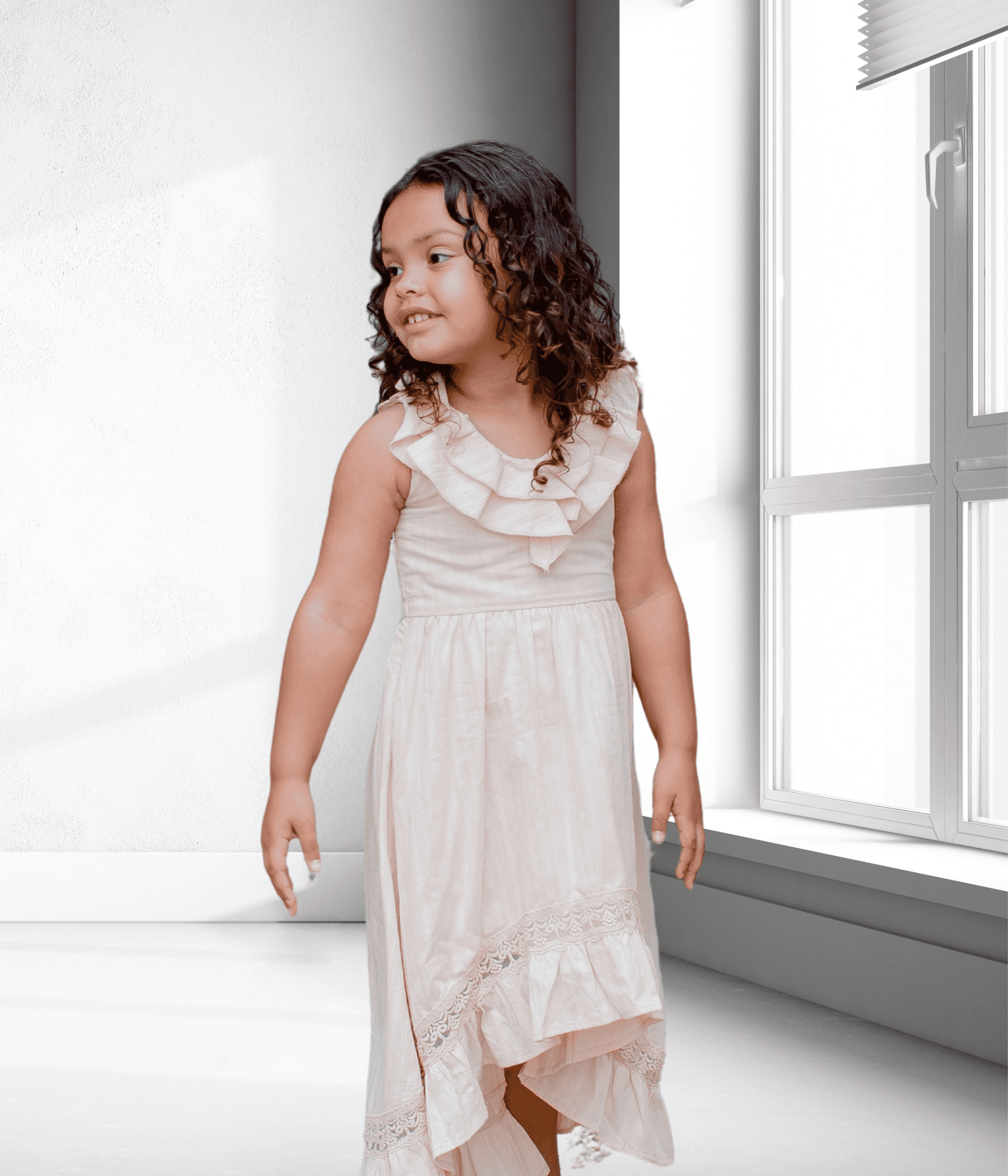Ruffled neck Sierra flower girl dress Sell It LLC
