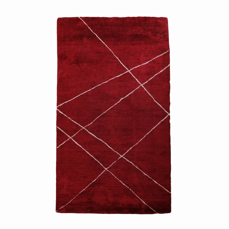Rugsotic Carpets Hand Knotted Loom Silk Mix Area Rug Geometric Get My Rugs LLC