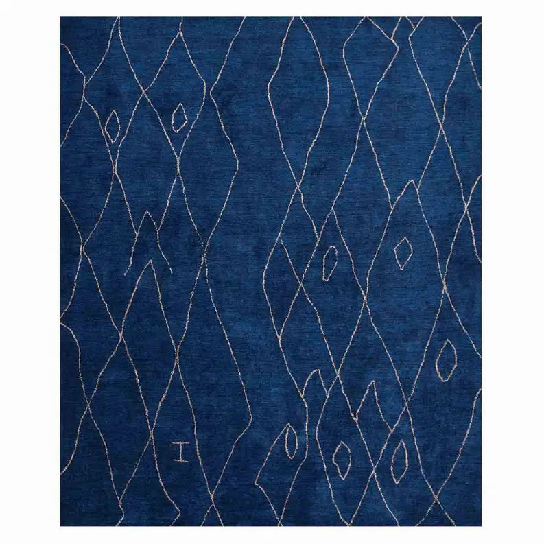 Rugsotic Carpets Hand Knotted Loom Silk Mix Area Rug Geometric Get My Rugs LLC