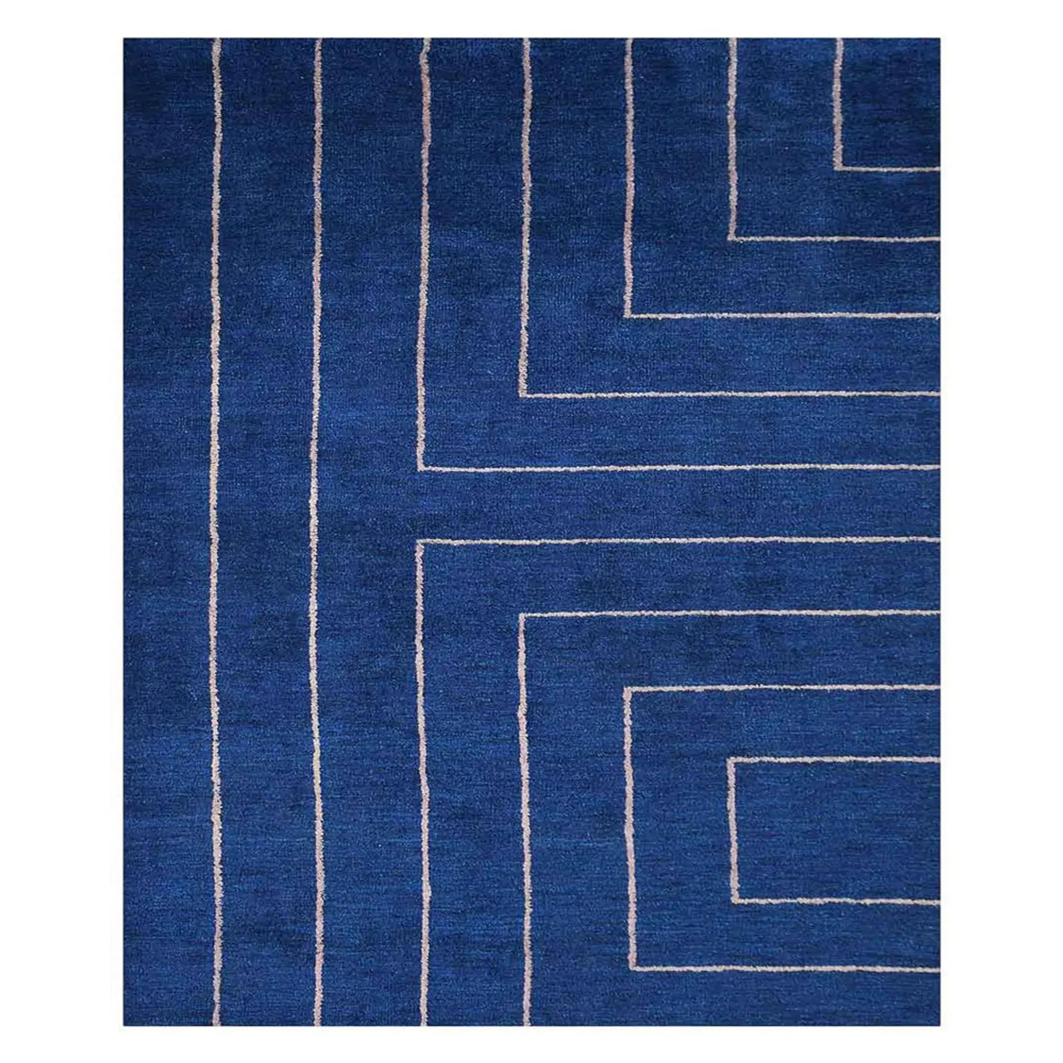 Rugsotic Carpets Hand Knotted Loom Silk Mix Area Rug Geometric Get My Rugs LLC