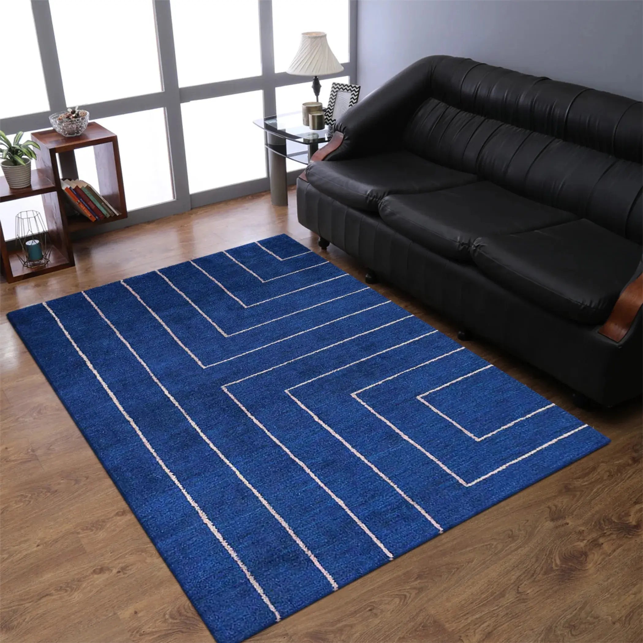 Rugsotic Carpets Hand Knotted Loom Silk Mix Area Rug Geometric Get My Rugs LLC