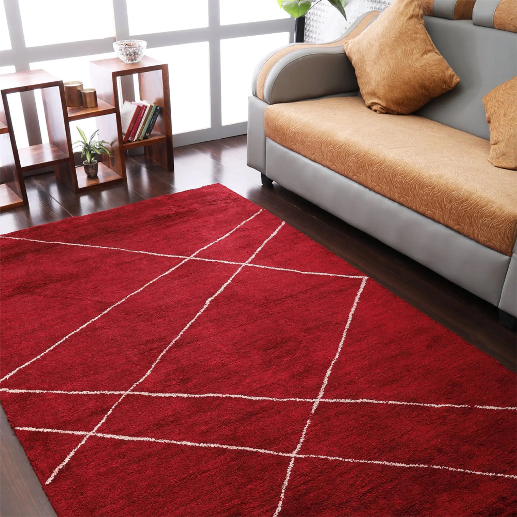 Rugsotic Carpets Hand Knotted Loom Silk Mix Area Rug Geometric Get My Rugs LLC