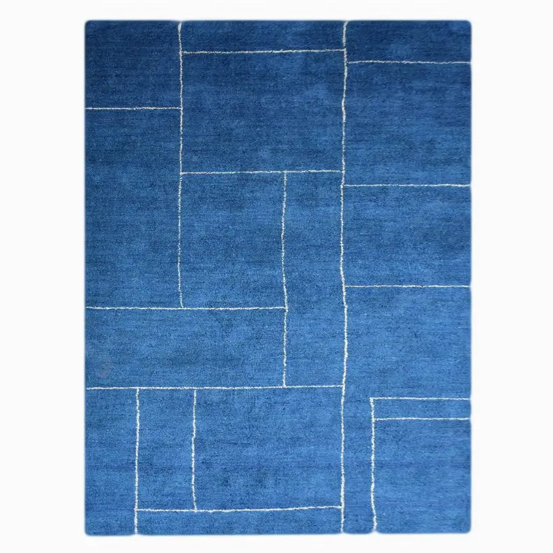 Rugsotic Carpets Hand Knotted Loom Silk Mix Area Rug Geometric Get My Rugs LLC