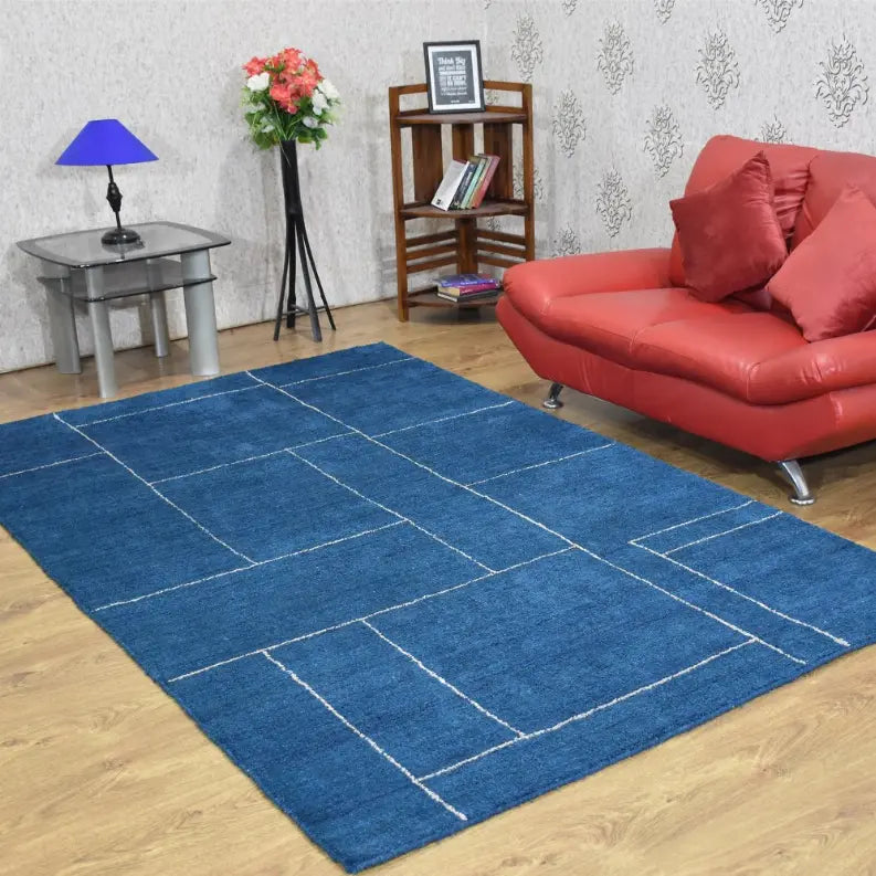 Rugsotic Carpets Hand Knotted Loom Silk Mix Area Rug Geometric Get My Rugs LLC