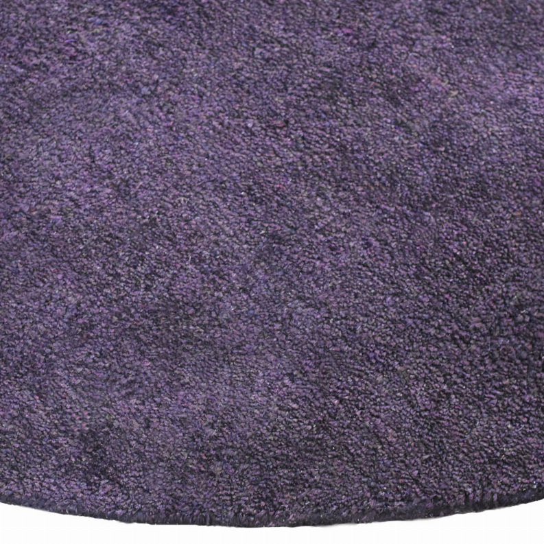 Rugsotic Carpets Hand Knotted Loom Silk Mix Round Area Rug Solid Get My Rugs LLC