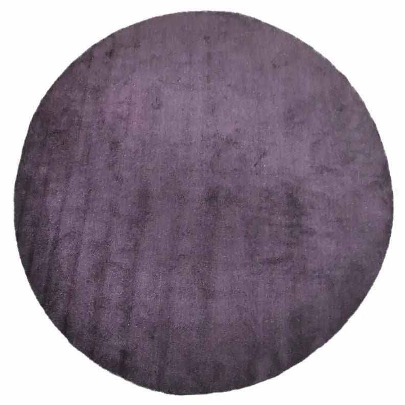 Rugsotic Carpets Hand Knotted Loom Silk Mix Round Area Rug Solid Get My Rugs LLC