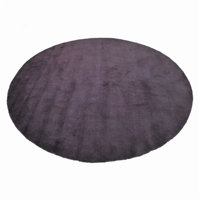Rugsotic Carpets Hand Knotted Loom Silk Mix Round Area Rug Solid Get My Rugs LLC