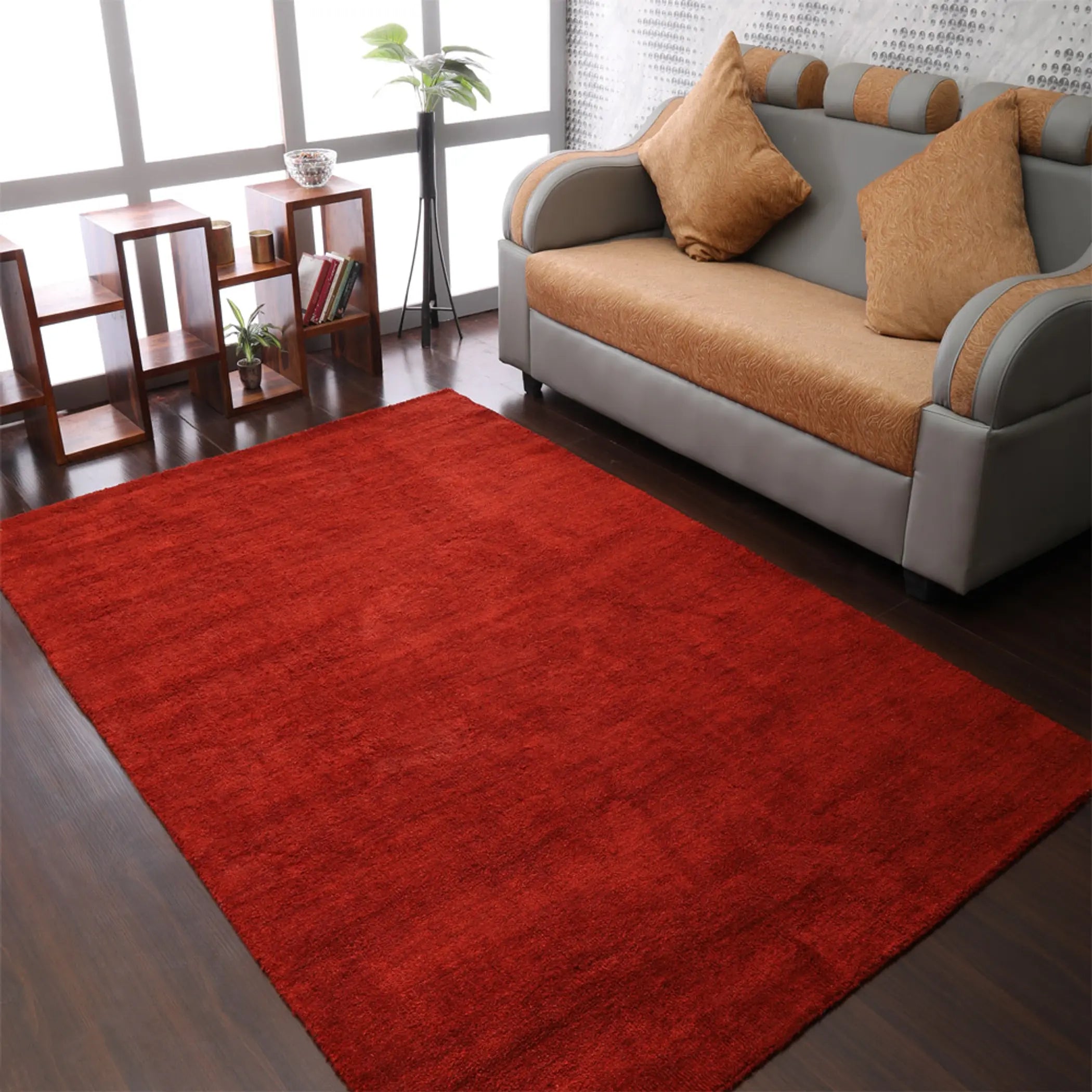 Rugsotic Carpets Hand Knotted Loom Wool Area Rug Solid Get My Rugs LLC