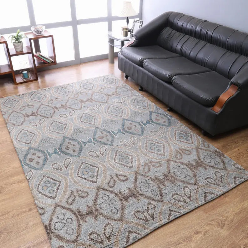 Rugsotic Carpets Hand Knotted Wool Area Rug Geometric Get My Rugs LLC