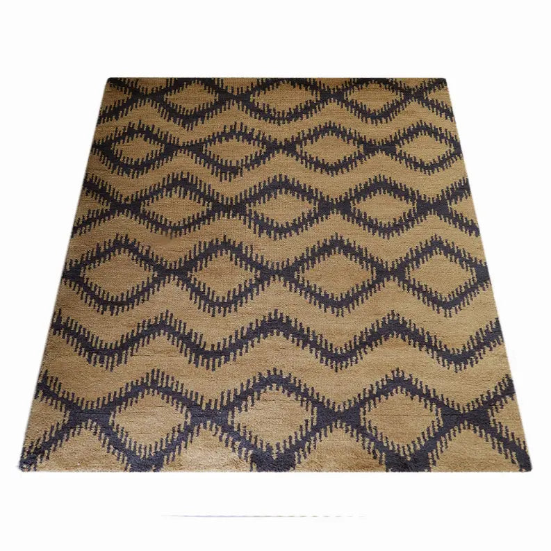Rugsotic Carpets Hand Knotted Wool Area Rug Geometric Get My Rugs LLC