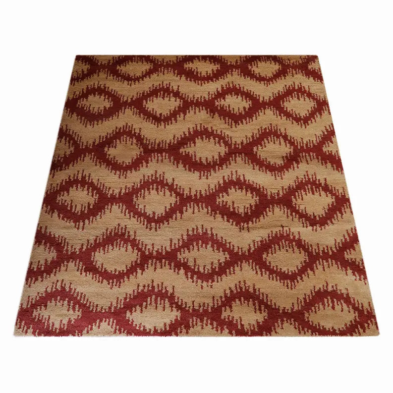 Rugsotic Carpets Hand Knotted Wool Area Rug Geometric Get My Rugs LLC