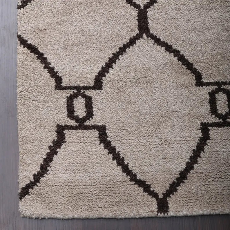 Rugsotic Carpets Hand Knotted Wool Area Rug Geometric Get My Rugs LLC