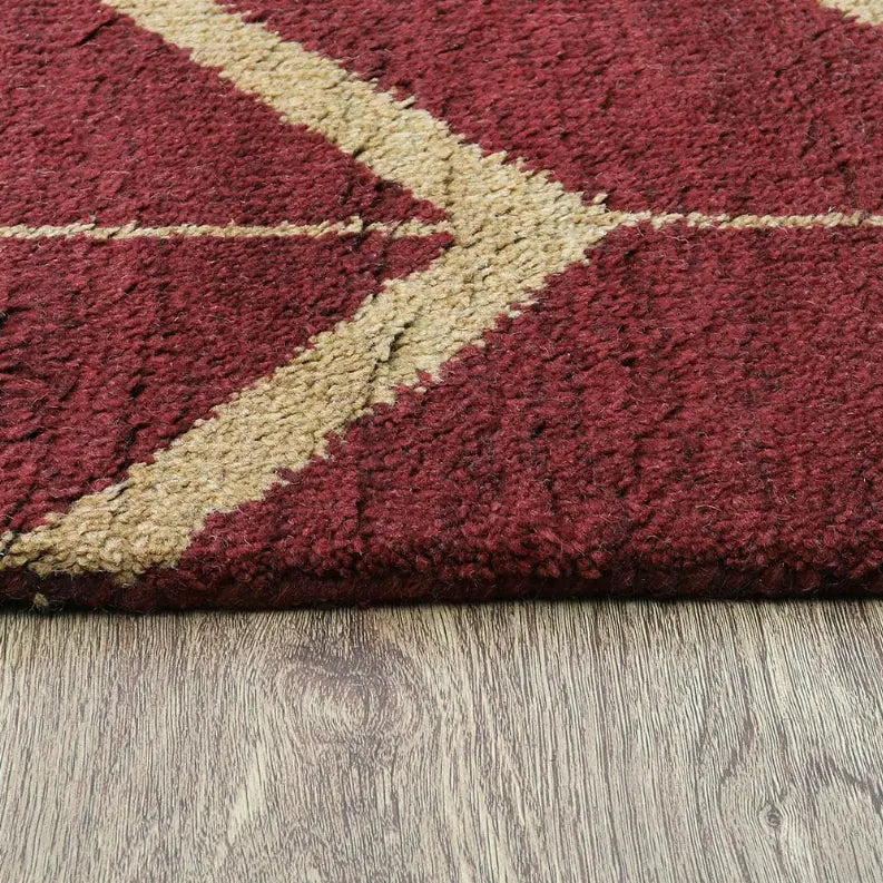 Rugsotic Carpets Hand Knotted Wool Area Rug Geometric Get My Rugs LLC
