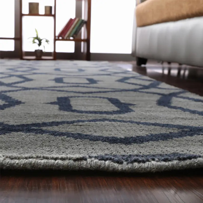 Rugsotic Carpets Hand Knotted Wool Area Rug Geometric Get My Rugs LLC